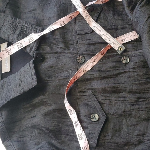 Croft & Barrow jacket womens size large BLACK button down black womens - Picture 13 of 14